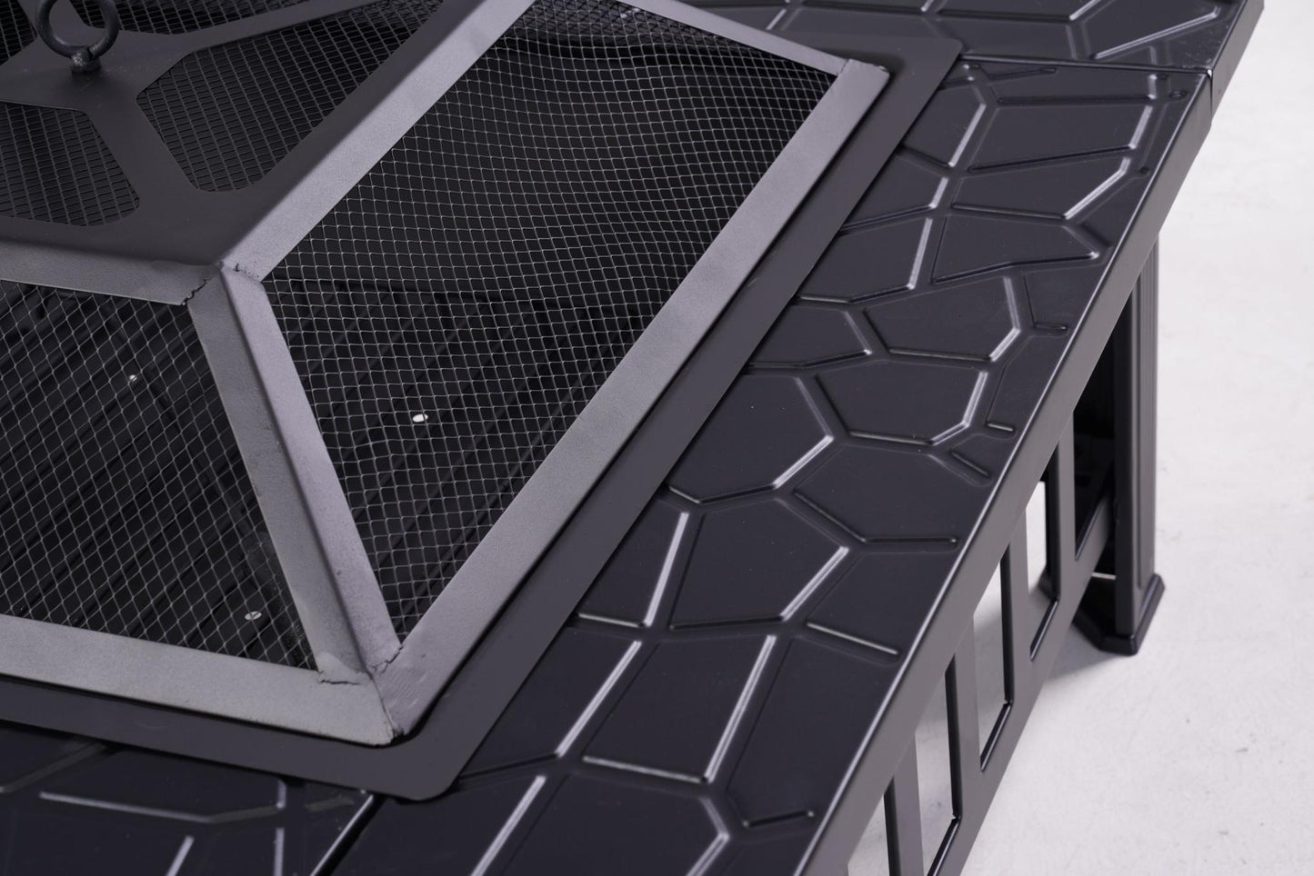 32 inch Outdoor Fire Pit Table Outside Backyard Patio Square Firepit Table