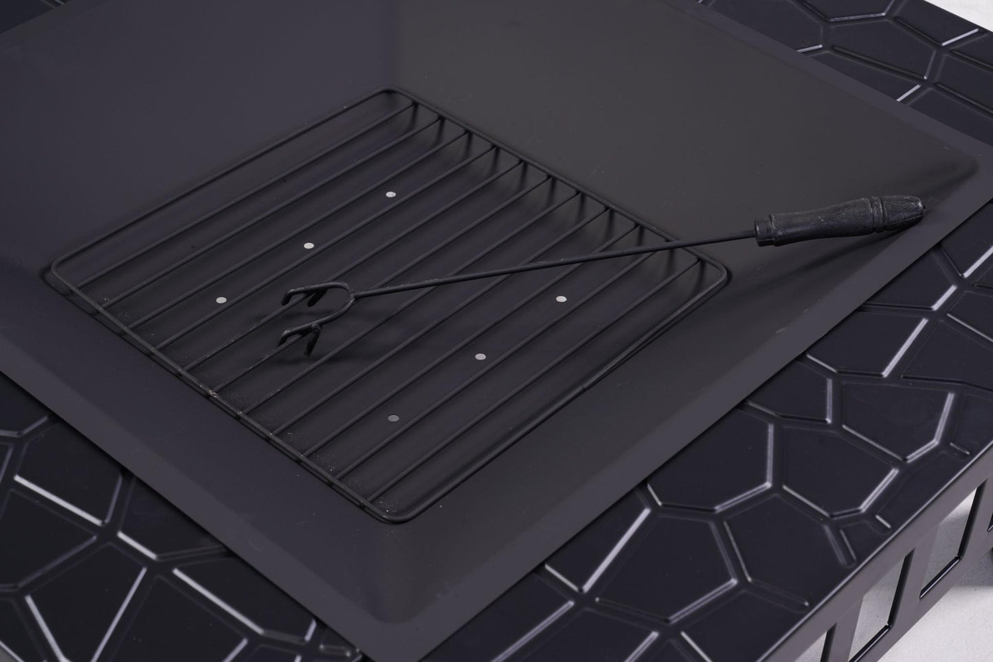 32 inch Outdoor Fire Pit Table Outside Backyard Patio Square Firepit Table