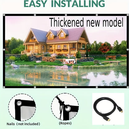 120/100/84 Inch Portable Foldable Wrinkle-Resistant Projection Screen with Carry & Stands - 16:9 Widescreen HD Clarity for Home Theater, Outdoor Movies, Office, Gaming - Lightweight Durable Indoor/Outdoor Projector Screen (No