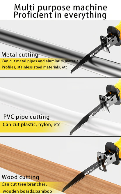 [Cordless Saw] Lithium Electronics Cordless Saw | Electric Cordless Saw Blade, Cordless Reciprocating Saw | Suitable For Home And Outdoor Use, Cutting Trees, PVC, Thin Wood Boards And Soft Metal Wood